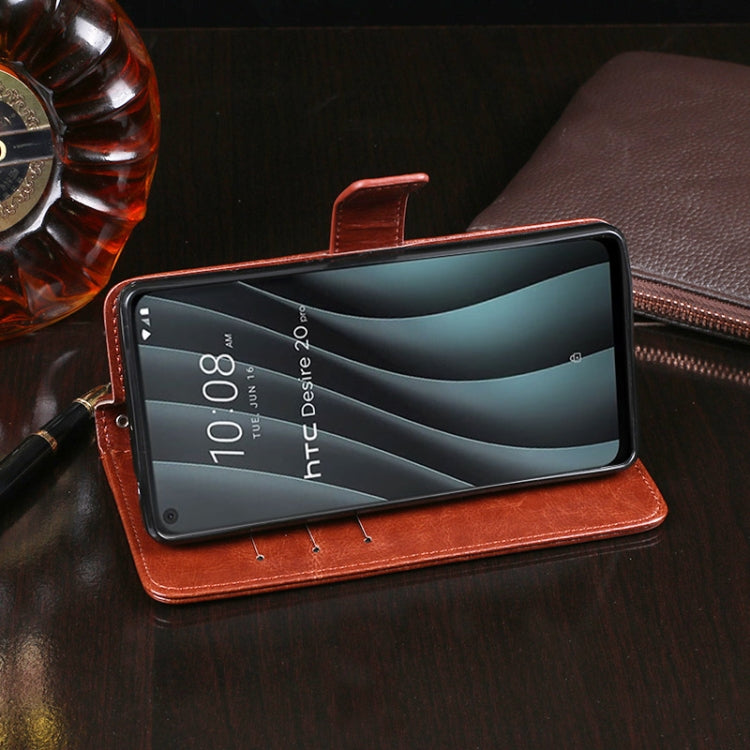 For HTC Desire 20 Pro idewei Crazy Horse Texture Horizontal Flip Leather Case with Holder & Card Slots & Wallet