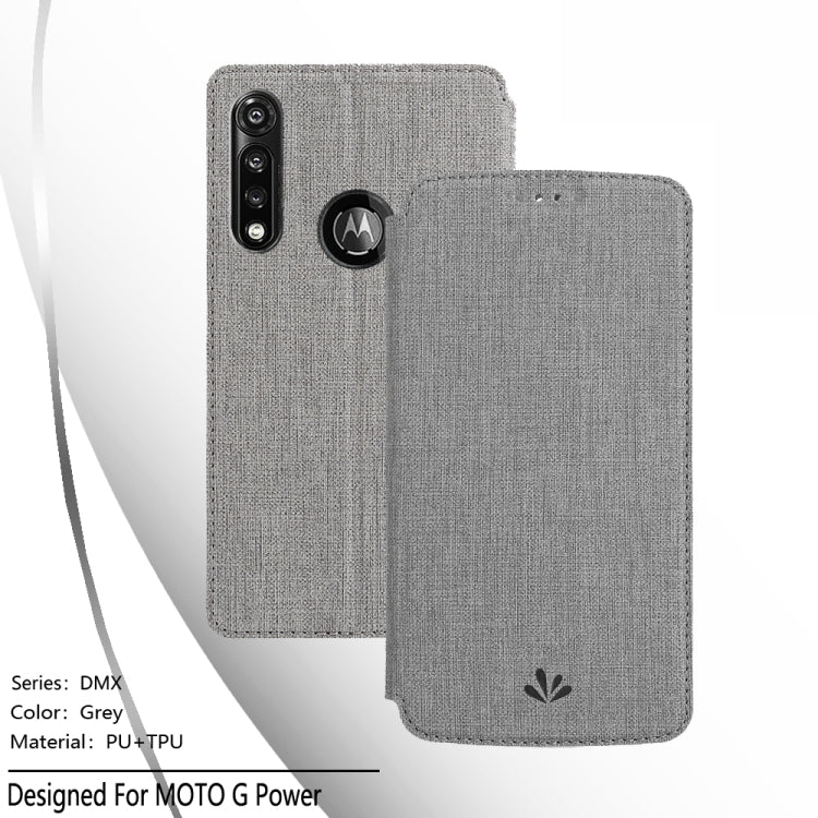 For Motorola Moto G Power ViLi Magnetic Suction Shockproof TPU + PU Horizontal Flip Protective Case with Card Slot & Holder