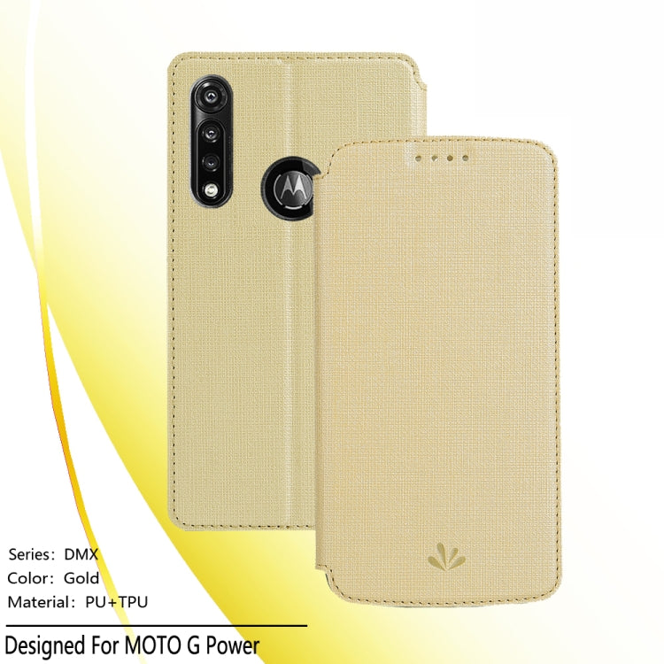 For Motorola Moto G Power ViLi Magnetic Suction Shockproof TPU + PU Horizontal Flip Protective Case with Card Slot & Holder