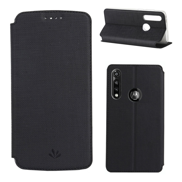 For Motorola Moto G Power ViLi Magnetic Suction Shockproof TPU + PU Horizontal Flip Protective Case with Card Slot & Holder