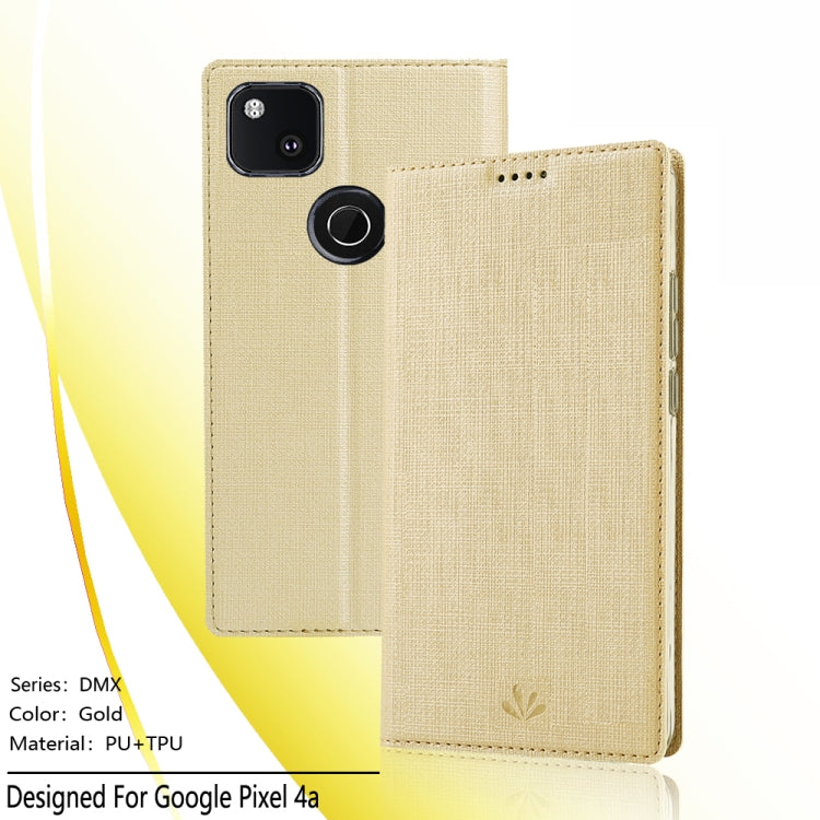 For Google Pixel 4a ViLi Magnetic Suction Shockproof TPU + PU Horizontal Flip Protective Case with Card Slot & Holder