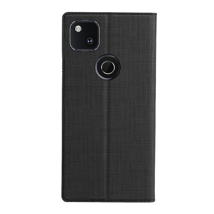 For Google Pixel 4a ViLi Magnetic Suction Shockproof TPU + PU Horizontal Flip Protective Case with Card Slot & Holder