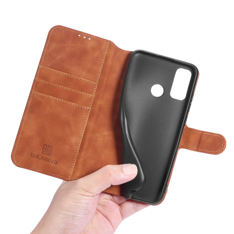 For Huawei P Smart 2020 DG.MING Retro Oil Side Horizontal Flip Case