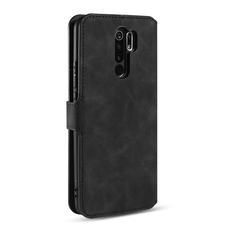 For Xiaomi Redmi 9 DG.MING Retro Oil Side Horizontal Flip Case