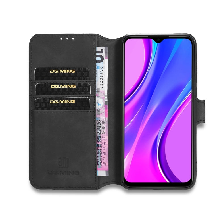 For Xiaomi Redmi 9 DG.MING Retro Oil Side Horizontal Flip Case