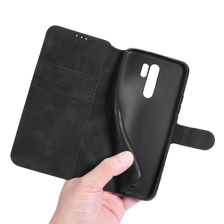 For Xiaomi Redmi 9 DG.MING Retro Oil Side Horizontal Flip Case