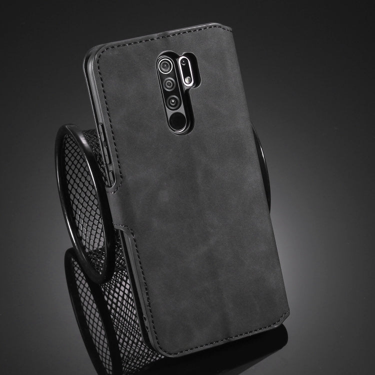 For Xiaomi Redmi 9 DG.MING Retro Oil Side Horizontal Flip Case