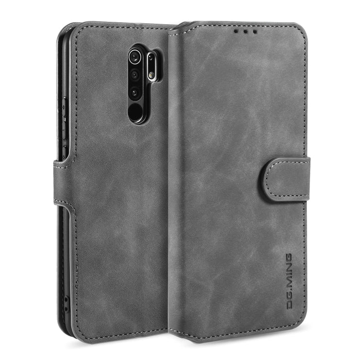 For Xiaomi Redmi 9 DG.MING Retro Oil Side Horizontal Flip Case
