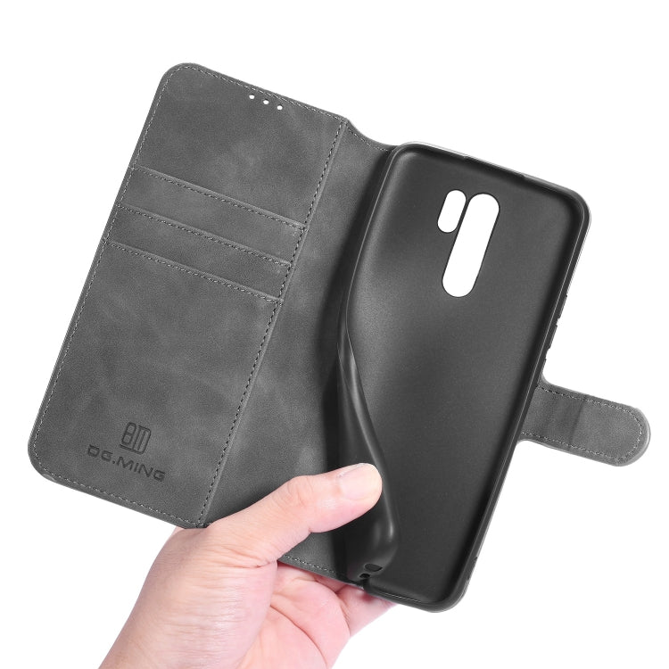 For Xiaomi Redmi 9 DG.MING Retro Oil Side Horizontal Flip Case
