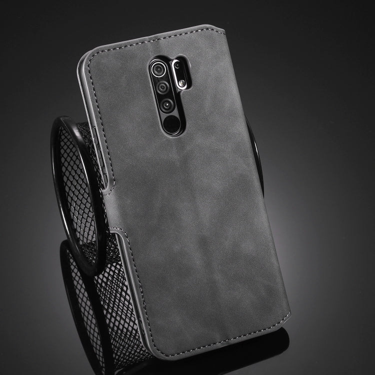 For Xiaomi Redmi 9 DG.MING Retro Oil Side Horizontal Flip Case