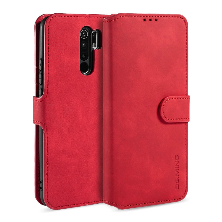 For Xiaomi Redmi 9 DG.MING Retro Oil Side Horizontal Flip Case