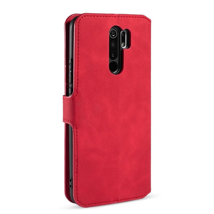 For Xiaomi Redmi 9 DG.MING Retro Oil Side Horizontal Flip Case