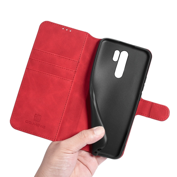 For Xiaomi Redmi 9 DG.MING Retro Oil Side Horizontal Flip Case