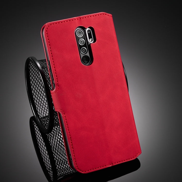 For Xiaomi Redmi 9 DG.MING Retro Oil Side Horizontal Flip Case