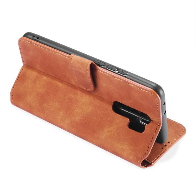 For Xiaomi Redmi 9 DG.MING Retro Oil Side Horizontal Flip Case