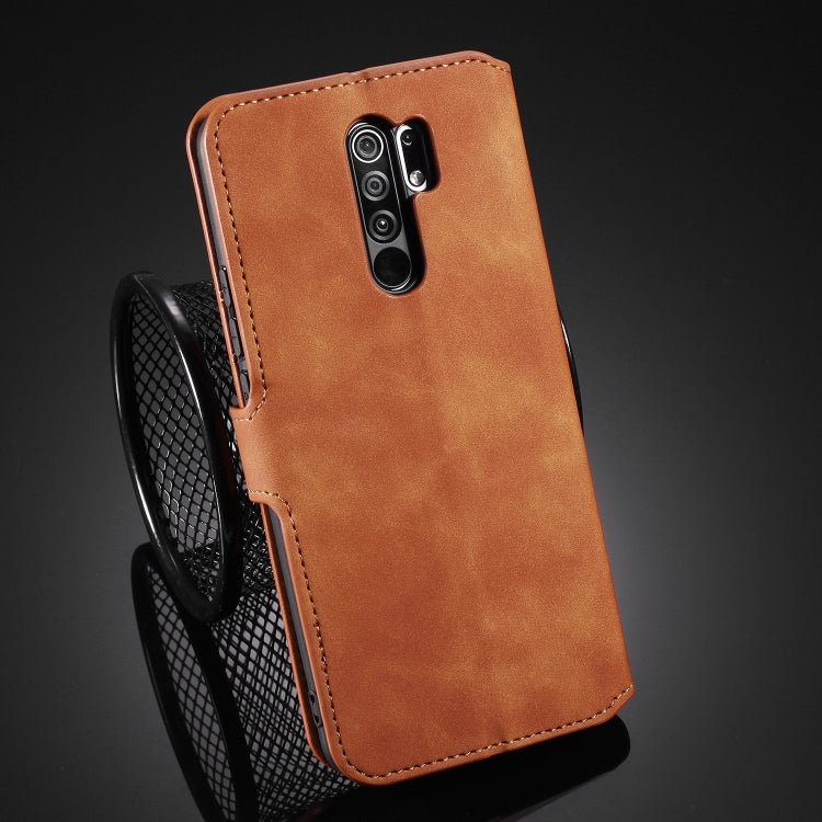 For Xiaomi Redmi 9 DG.MING Retro Oil Side Horizontal Flip Case