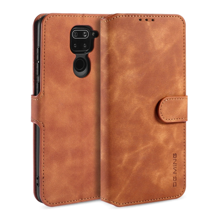 For Xiaomi Redmi 10X 4G / Redmi Note 9 DG.MING Retro Oil Side Horizontal Flip Case