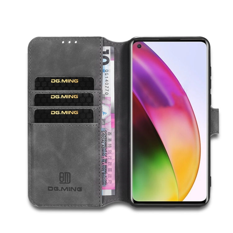 For OnePlus 8 DG.MING Retro Oil Side Horizontal Flip Case