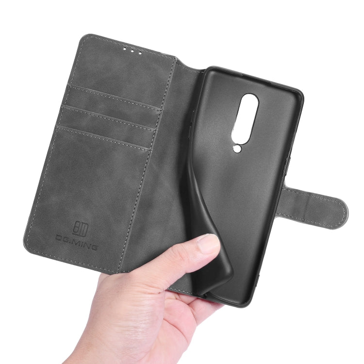 For OnePlus 8 DG.MING Retro Oil Side Horizontal Flip Case