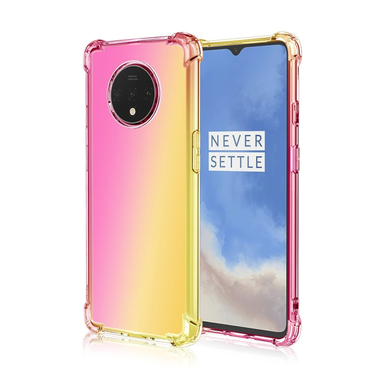 For OnePlus 7T Four-Corner Airbag Shockproof Gradient Color TPU Protective Case