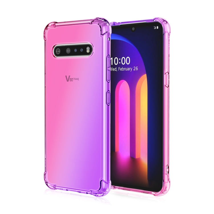 For LG V60 Four-Corner Airbag Shockproof Gradient Color TPU Protective Case