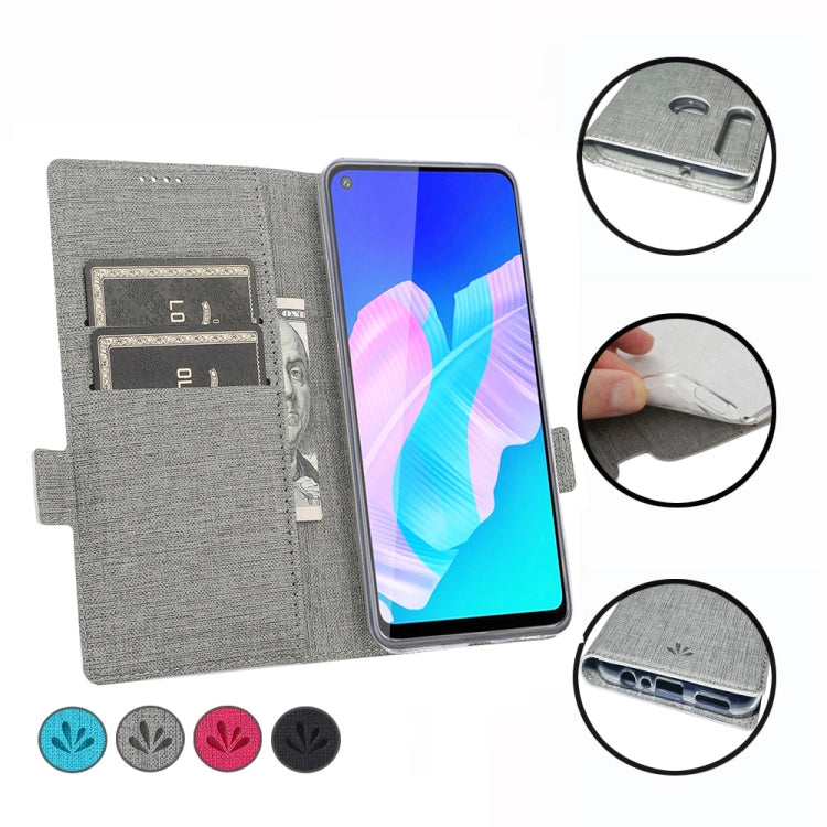 For Huawei Y7p / P40 lite E ViLi Side Button Magnetic Suction Type Shockproof TPU + PU Horizontal Flip Protective Case with Card Slot & Holder & Wallet