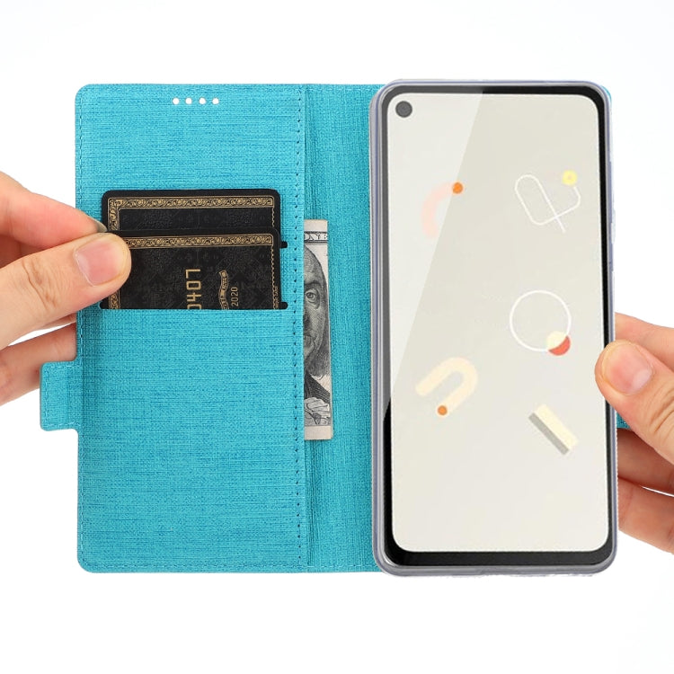 For Google Pixel 4a ViLi Side Button Magnetic Suction Type Shockproof TPU + PU Horizontal Flip Protective Case with Card Slot & Holder & Wallet