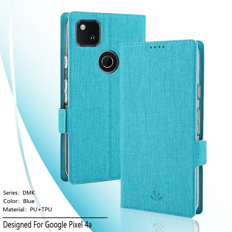 For Google Pixel 4a ViLi Side Button Magnetic Suction Type Shockproof TPU + PU Horizontal Flip Protective Case with Card Slot & Holder & Wallet