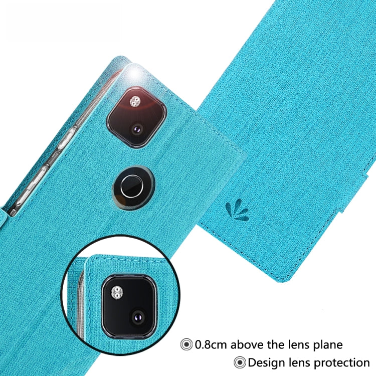 For Google Pixel 4a ViLi Side Button Magnetic Suction Type Shockproof TPU + PU Horizontal Flip Protective Case with Card Slot & Holder & Wallet