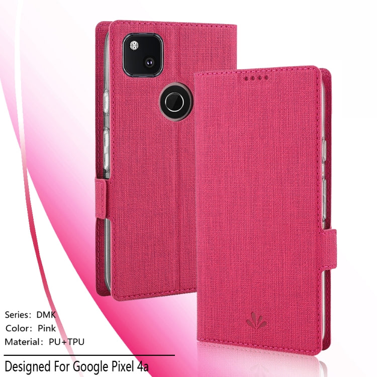 For Google Pixel 4a ViLi Side Button Magnetic Suction Type Shockproof TPU + PU Horizontal Flip Protective Case with Card Slot & Holder & Wallet