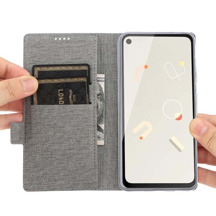 For Google Pixel 4a ViLi Side Button Magnetic Suction Type Shockproof TPU + PU Horizontal Flip Protective Case with Card Slot & Holder & Wallet