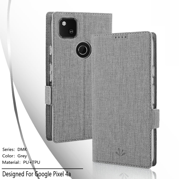 For Google Pixel 4a ViLi Side Button Magnetic Suction Type Shockproof TPU + PU Horizontal Flip Protective Case with Card Slot & Holder & Wallet