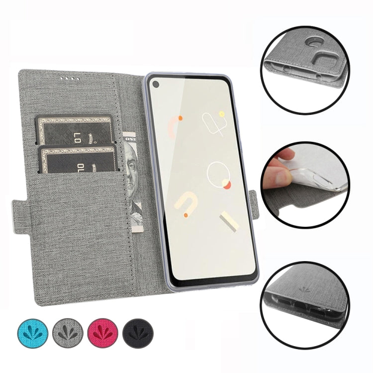 For Google Pixel 4a ViLi Side Button Magnetic Suction Type Shockproof TPU + PU Horizontal Flip Protective Case with Card Slot & Holder & Wallet