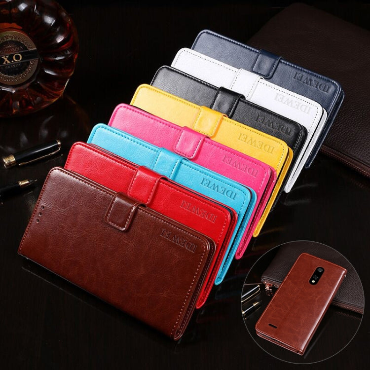 For Infinix Note 7 idewei Crazy Horse Texture Horizontal Flip Leather Case with Holder & Card Slots & Wallet