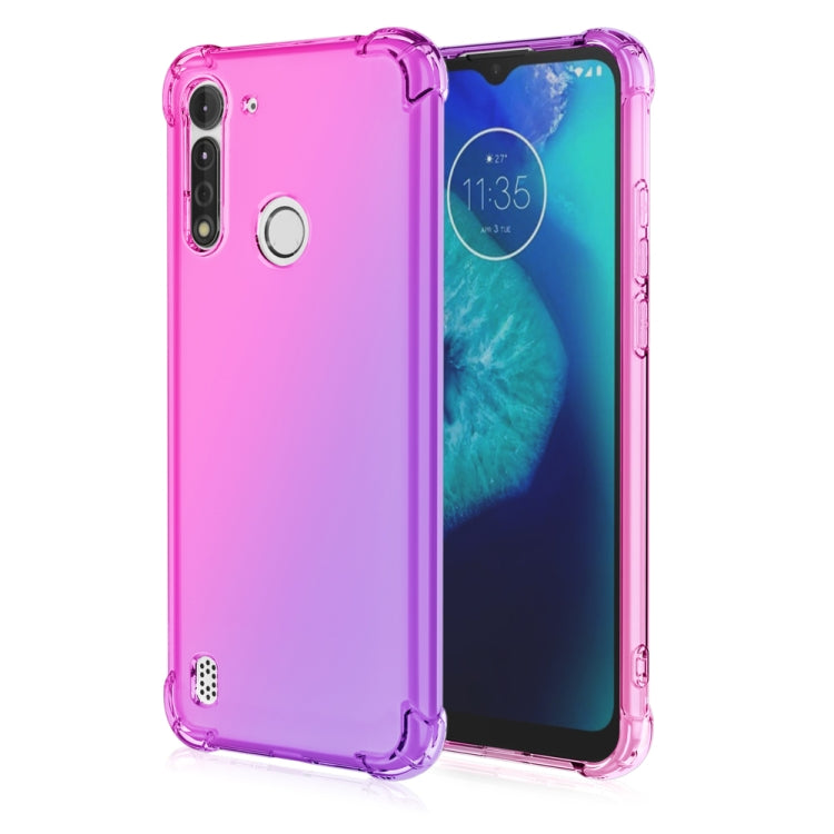 For Motorola Moto G8 Power Lite Four-Corner Airbag Shockproof Gradient Color TPU Protective Case