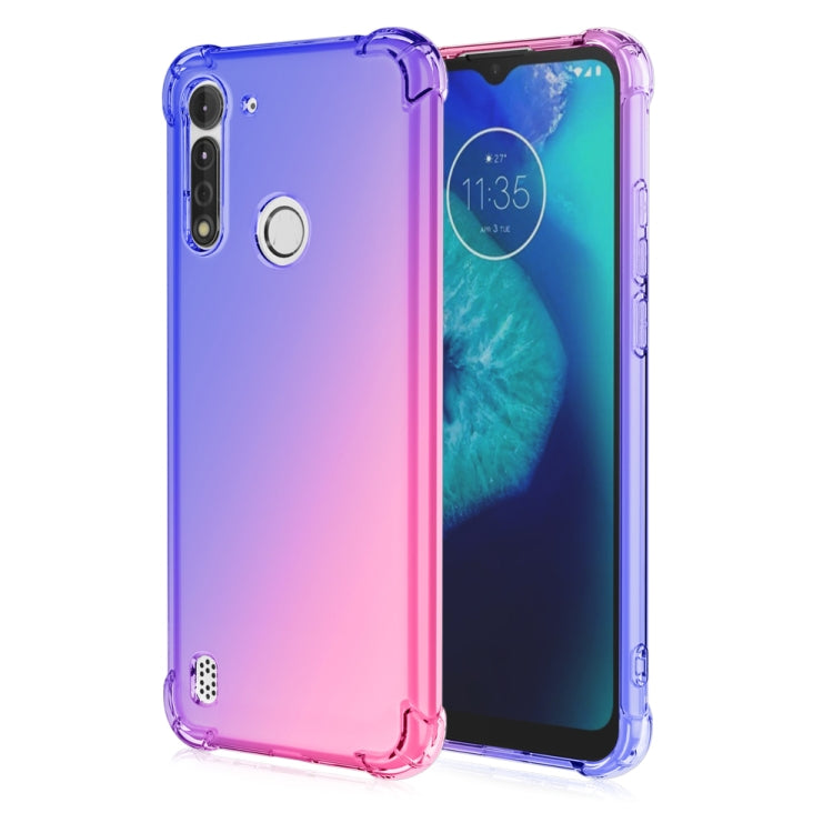 For Motorola Moto G8 Power Lite Four-Corner Airbag Shockproof Gradient Color TPU Protective Case