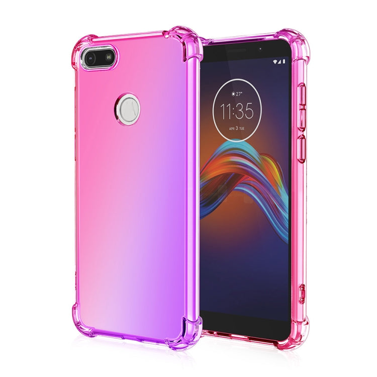 For Motorola Moto E6 Play Four-Corner Airbag Shockproof Gradient Color TPU Protective Case