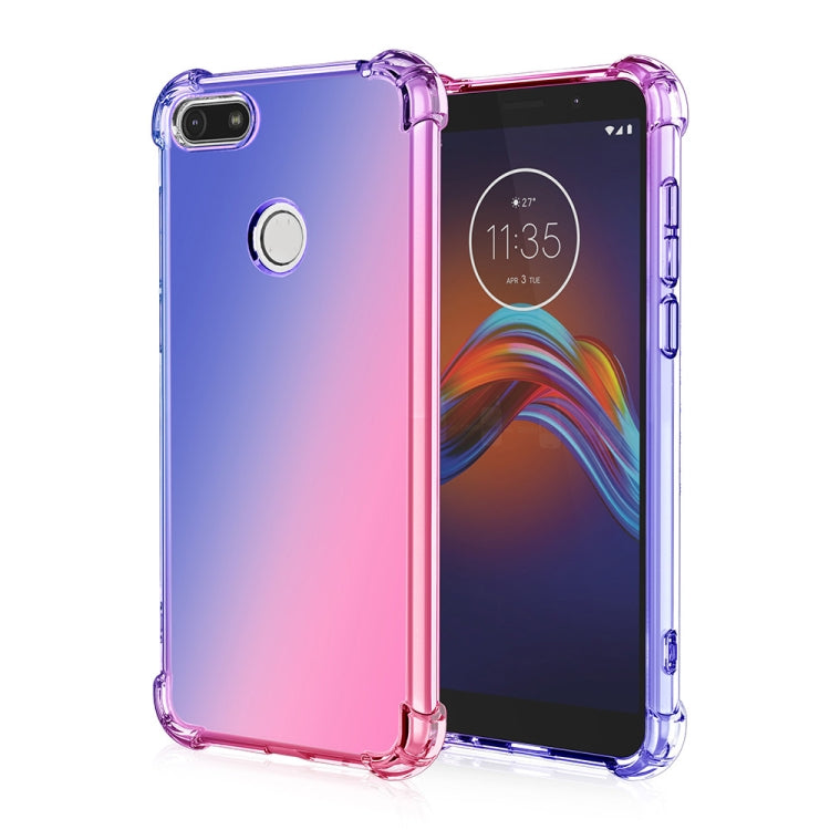 For Motorola Moto E6 Play Four-Corner Airbag Shockproof Gradient Color TPU Protective Case