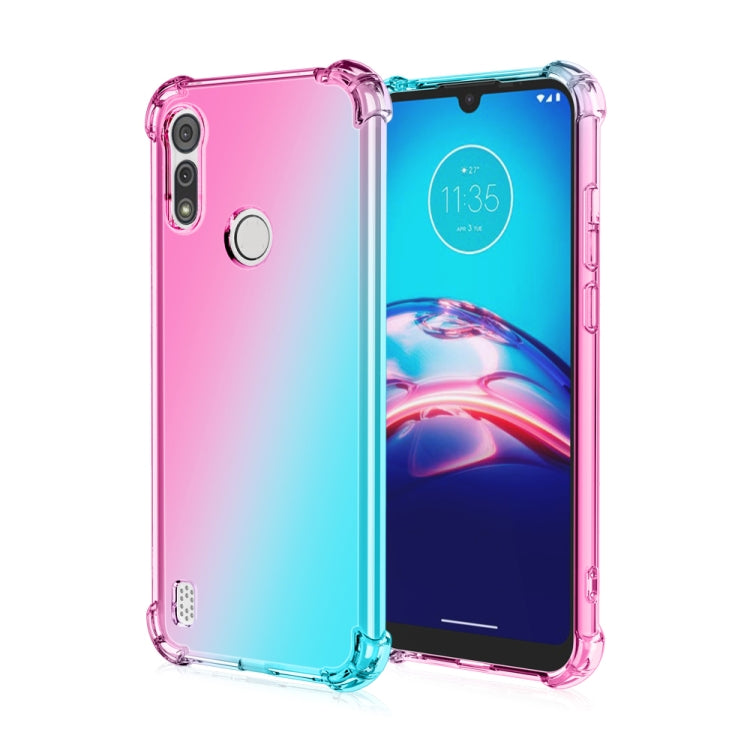 For Motorola Moto E6s (2020) Four-Corner Airbag Shockproof Gradient Color TPU Protective Case