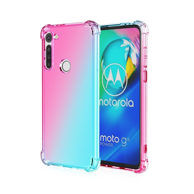 For Motorola Moto G8 Four-Corner Airbag Shockproof Gradient Color TPU Protective Case