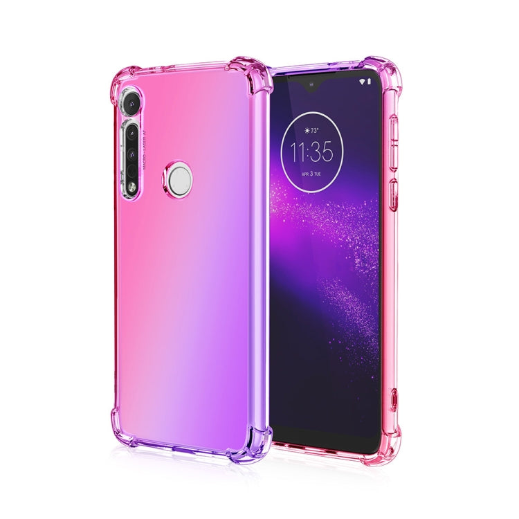 For Motorola Moto One Macro Four-Corner Airbag Shockproof Gradient Color TPU Protective Case