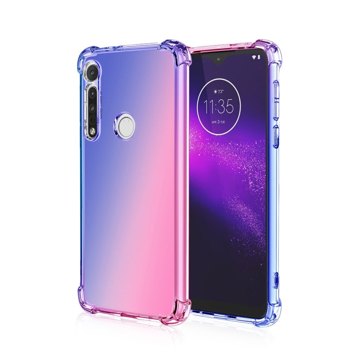 For Motorola Moto One Macro Four-Corner Airbag Shockproof Gradient Color TPU Protective Case