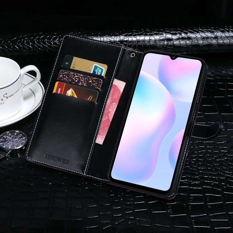 For Xiaomi Redmi 9A idewei Crocodile Texture Horizontal Flip Leather Case with Holder & Card Slots & Wallet