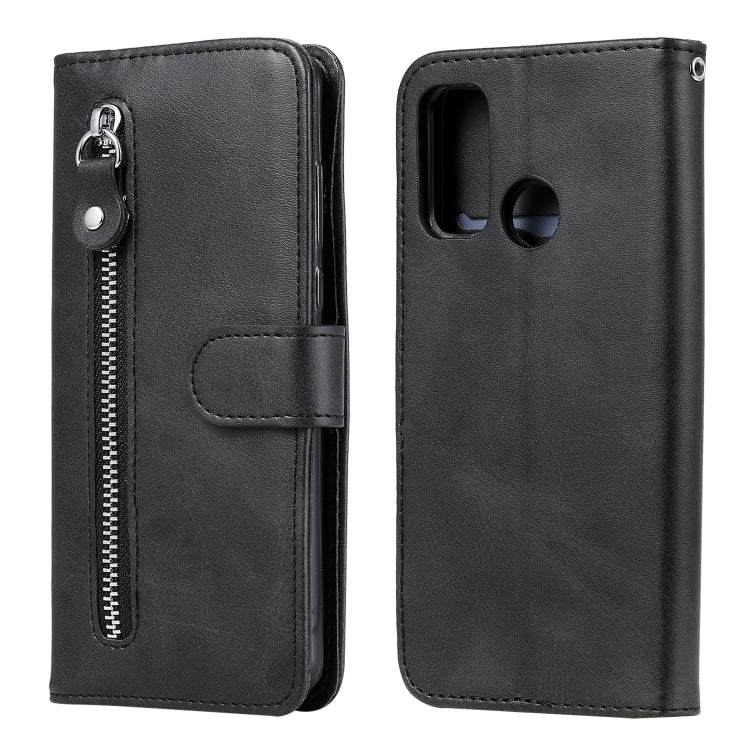 For Huawei P smart 2020 Fashion Calf Texture Zipper Horizontal Flip Leather Case with Stand & Card Slots & Wallet Function