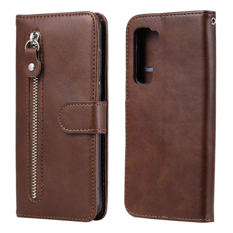 For Huawei P40 Lite (5G) / Nova 7 SE Fashion Calf Texture Zipper Horizontal Flip Leather Case with Stand & Card Slots & Wallet Function