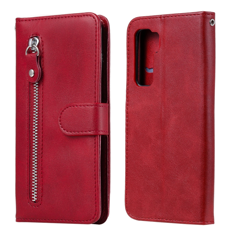 For Huawei P40 Lite (5G) / Nova 7 SE Fashion Calf Texture Zipper Horizontal Flip Leather Case with Stand & Card Slots & Wallet Function