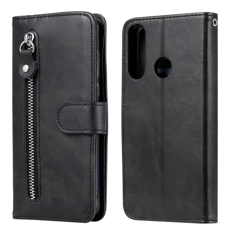For Huawei Y6p Fashion Calf Texture Zipper Horizontal Flip Leather Case with Stand & Card Slots & Wallet Function