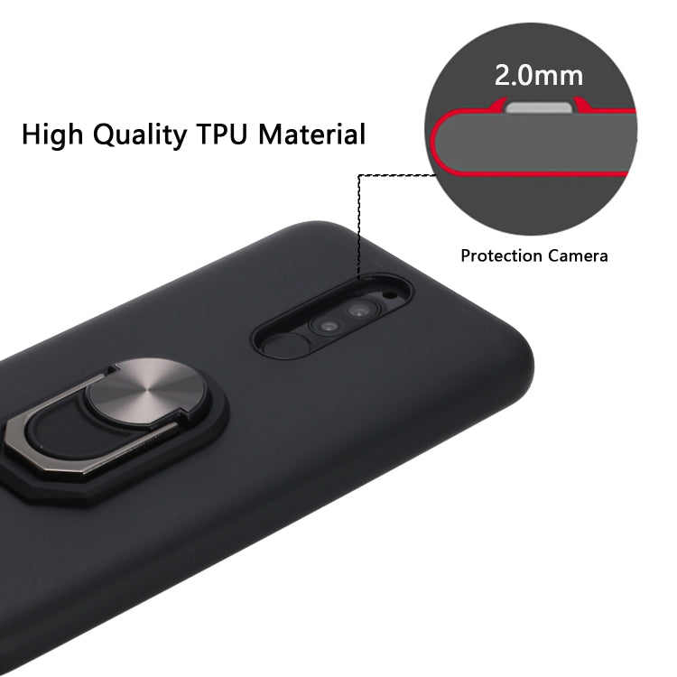 For Xiaomi Redmi 8 Black Armor PC + TPU Shockproof Protective Case with Ring Holder(Blue)