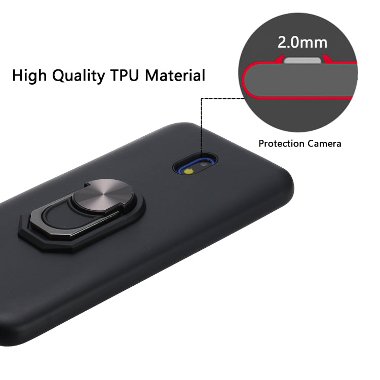 For Xiaomi Redmi 8A Black Armor PC + TPU Shockproof Protective Case with Ring Holder(Blue)