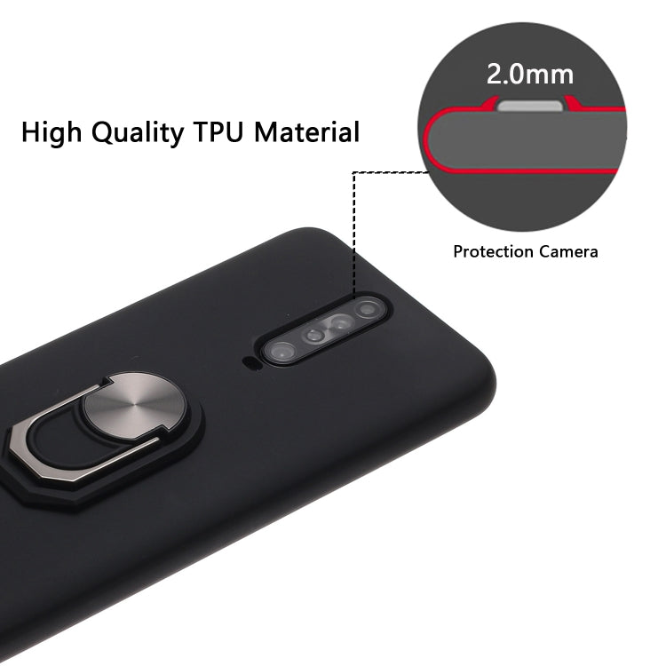 For Xiaomi Redmi K30 Black Armor PC + TPU Shockproof Protective Case with Ring Holder